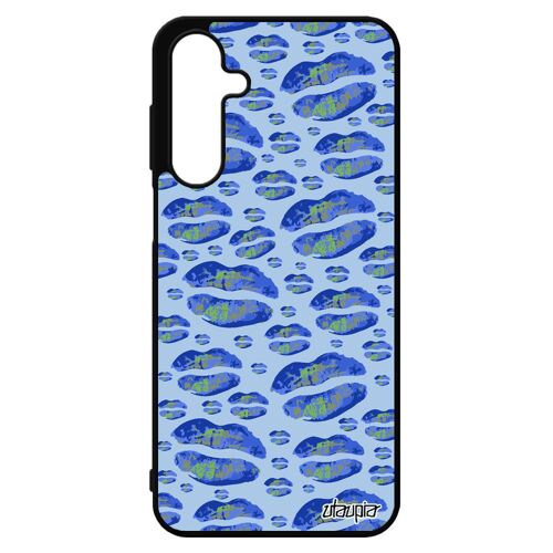 Coque Telephone Pour Galaxy A16 4g 5g Silicone Levres Impression Bleu Motif Mobile Femme Smack Cigarette Case Bouche Design Pour Samsung
