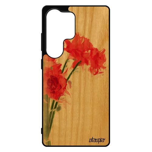 Coque En Bois Pour Samsung S25 Ultra Silicone Bouquet De Fleurs Gel Telephone Fr¿Ne Jonquille Portable Personnalis¿ Made In France Pour Galaxy