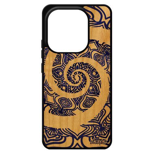 Coque Silicone Pour Pour Xiaomi Redmi Note 14 4g Europe En Bois Mandala Indien Effet 3d Tatouage Personnalis¿ Pas Cher Bleu Fantaisie Zen
