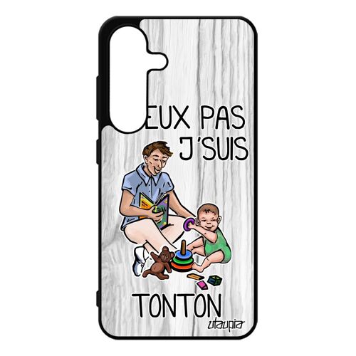 Coque Silicone J'peux Pas J'suis Tonton Pour S25 Humoristique Design Drole Je Cadeau D'anniversaire Jpeux Gris Texte Pour Samsung Galaxy