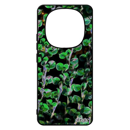 Coque Pour Xiaomi 14 Pro+ Plus 5g /Redmi Note 14 Pro Silicone Motif Feuilles Noir De Protection Jolie 4g Dessin Aluminium Floral Fleurs