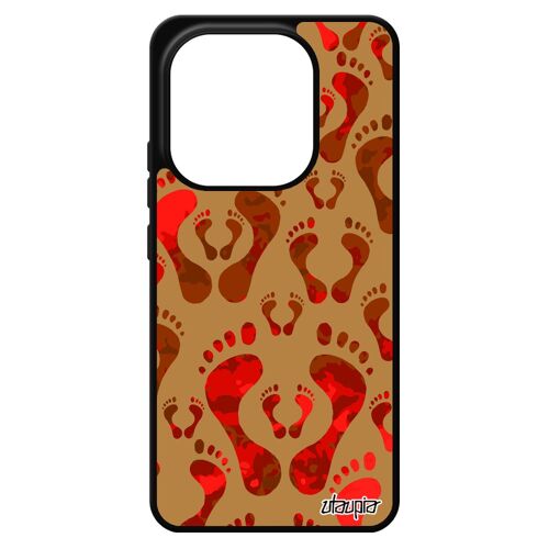 Coque Pied Pour Xiaomi Redmi Note 14 4g Europe En Silicone Etui Motif Colore Rigide Design Telephone Imprime Trace De Pas Empreinte Case