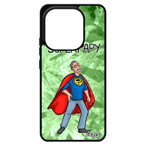 Coque Silicone Super Papy Pour Redmi Note 14 4g Europe Texte Smartphone Vert Drole Bd Cadeau Fete Des Grands Peres Etui Papi Pour Xiaomi