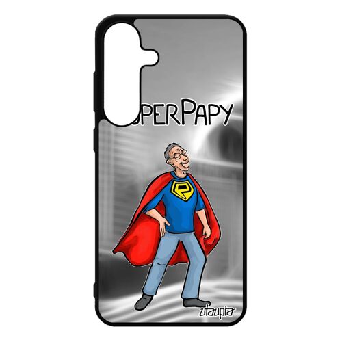 Coque Silicone Pour Samsung S25+ Plus Super Papy Grands Peres Heros Mobile Texte Bande Dessin¿E Bebe Housse Comics Gris Cover Etui Pour Galaxy