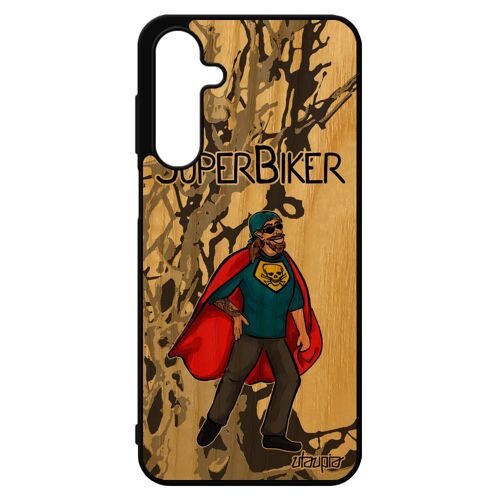 Coque Pour Samsung A16 4g 5g Bois Silicone Super Biker Motard Dessin Souple Texte Fr¿Ne Gris Comics Comique Drole Humour Antichoc Pour Galaxy