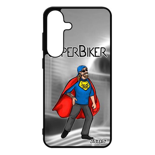 Coque S25+ Plus Silicone Super Biker Motard Original Humoristique Humour Heros Sm-S936b/Ds Comics Drole Souple Gris Pour Samsung Galaxy