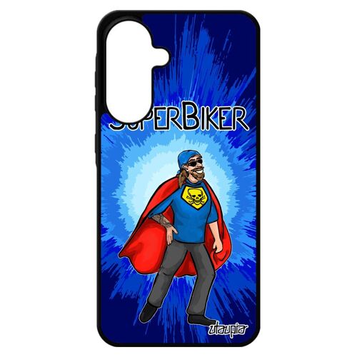 Coque Super Biker Motard Pour Galaxy A56 5g Silicone Humour Heros Gel Telephone Bande Dessin¿E Bleu Texte Cover Comics 4g De Pour Samsung