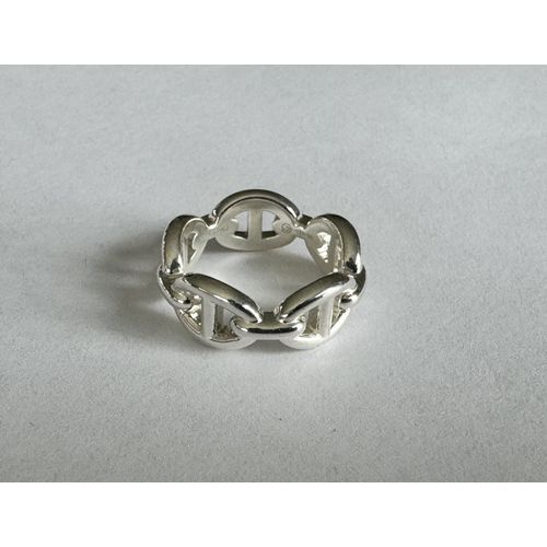 Bague Hermes En Argent - Chaine D'ancre - Taille 50