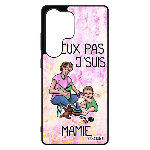 Coque J'peux Pas J'suis Mamie S25 Ultra Silicone Violet Portable Mobile Humour Comique Noir Grand Mere Dessin Cover Pour Samsung Galaxy
