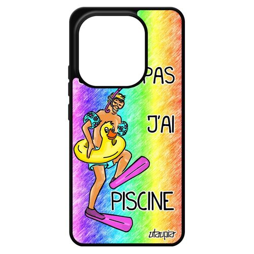 Coque Silicone Antichoc Pour Pour Xiaomi Redmi Note 14 4g Europe J'peux Pas J'ai Piscine Bd Rigide Humour Noir Natation Sport Vert Bumper