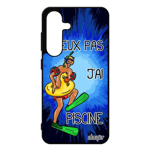 Coque Pour S25 Silicone J'peux Pas J'ai Piscine Humoristique 5g Rigide Natation Housse Drole Unique Texte Sport Bleu Pour Samsung Galaxy