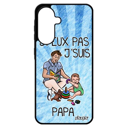 Coque Silicone Pour Samsung A56 5g J'peux Pas J'suis Papa Drole Bd Jpeux 4g Aluminium Bleu P¿Re Original Noir Texte Humoristique Pour Galaxy