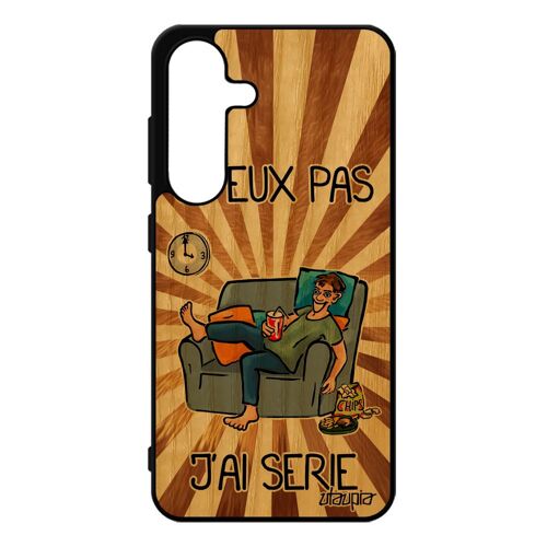 Coque Silicone Pour Samsung S25 Bois Naturel J'peux Pas J'ai S¿Rie Comique Jpeux Marron Texte Drole Etui Je Portable Manga De Pour Galaxy