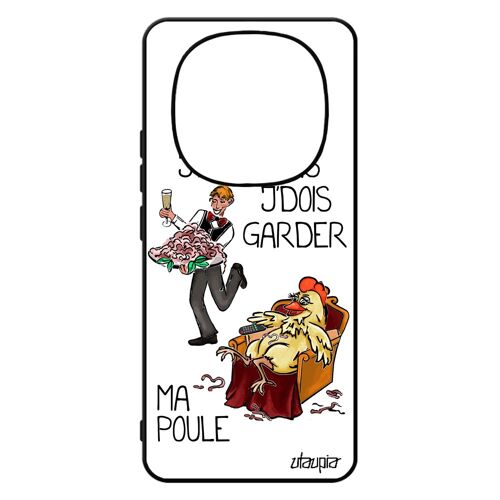Coque 14 Pro+ Plus 5g /Redmi Note 14 Pro Silicone J'peux Pas J'dois Garder Ma Poule Humour Humoristique Coq Noir Blanc Texte Pour Xiaomi