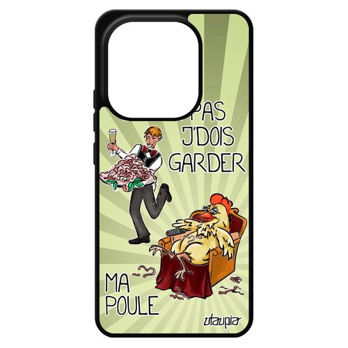 Coque Silicone Pour Xiaomi Redmi Note 14 4g Europe Humour J'peux Pas J'dois Garder Ma Poule Bd Metal Texte Coq Cartoon Je Made In France