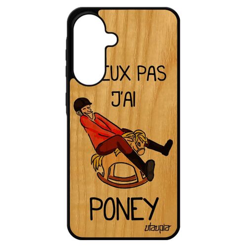 Coque silicone pour Samsung A56 5G en bois j'peux pas j'ai poney cheval drole Orange telephone humour case cover personnalis¿ pour galaxy