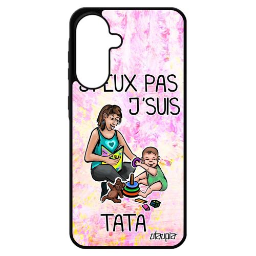 Coque A56 5g Silicone Humour J'peux Pas J'suis Tata Smartphone Dessin De Protection Bumper Violet Tante Alu Jpeux Je Pour Samsung Galaxy