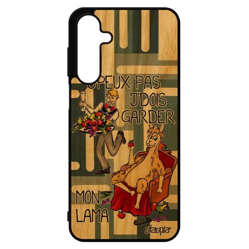 Coque Pour Pour Samsung Galaxy A16 4g 5g En Bois Silicone J'peux Pas J'dois Garder Mon Lama Humour Caoutchouc Portable Dessin Comique Je