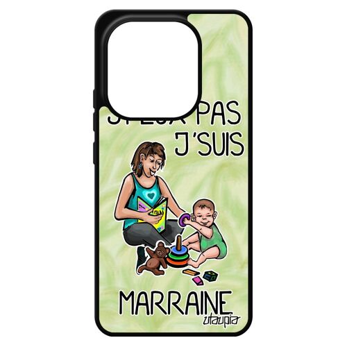 Coque Redmi Note 14 4g Europe Silicone Je Peux Pas J'suis Marraine Jpeux Etui Caoutchouc Humour Smartphone Vert Bd Texte De Pour Xiaomi