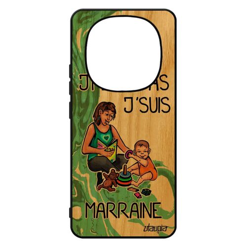 Coque J'peux Pas J'suis Marraine Pour Xiaomi Redmi Note 14 Pro/14 Pro+ Plus 5g Bois Silicone Case Portable Bebe Mobile Drole Jpeux Cover