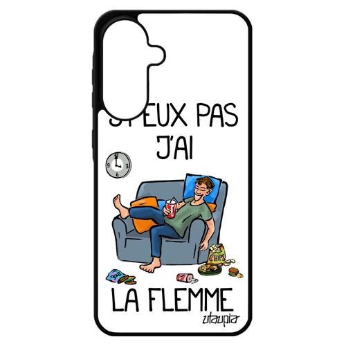 Coque J'peux Pas J'ai La Flemme Pour A56 5g Silicone Texte Noir Casanier Jpeux Feignant Blanc Bumper Etui Je Fatigu¿ Pour Samsung Galaxy