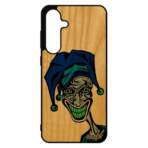 Coque Pour Samsung S24 Fe En Bois Silicone Joker Drole Personnalis¿ Noir Comics Humour Cartoon Dessin Bleu Housse Clown Bd Horreur Pour Galaxy