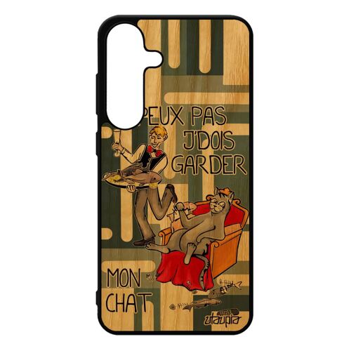 Coque De Protection Pour S25+ Plus Bois Silicone Humour J'peux Pas J'dois Garder Mon Chat Antichoc Animal Comique Je Pour Samsung Galaxy