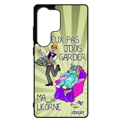 Coque Pour S25 Ultra Silicone Je Peux Pas J'dois Garder Ma Licorne Cartoon Metal Gel Texte Poney Drole Mobile Humour Pour Samsung Galaxy