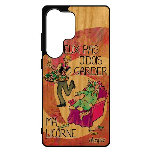 Coque Humour J'peux Pas J'dois Garder Ma Licorne Pour Pour Samsung Galaxy S25 Ultra Bois Silicone Bande Dessin¿E Gel Rose Cartoon Jpeux