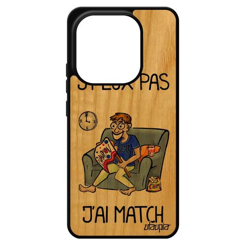 Coque Bois Silicone Pour Pour Xiaomi Redmi Note 14 4g Europe J'peux Pas J'ai Match Foot Drole Coupe Du Monde Football Humour Basket Texte