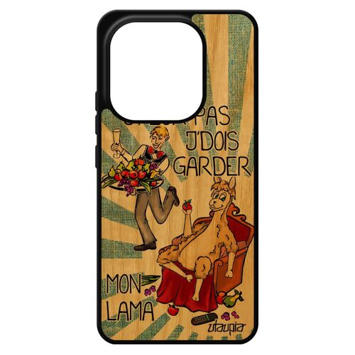 Coque Pour Pour Xiaomi Redmi Note 14 4g Europe Bois Silicone J'peux Pas J'dois Garder Mon Lama Caoutchouc Animal Bd Je Bleu Humour Unique
