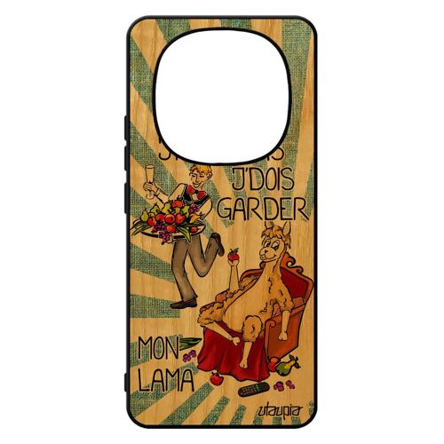 Coque J'peux Pas J'dois Garder Mon Lama Pour Redmi Note 14 Pro/14 Pro+ Plus 5g En Bois Silicone Bleu Drole Noir Cartoon Texte Pour Xiaomi