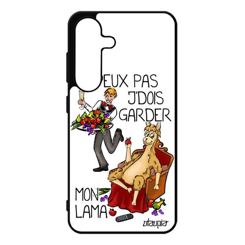 Coque Pour Samsung S25 Silicone J'peux Pas J'dois Garder Mon Lama Humoristique Blanc Texte Cartoon Humour Drole Je Portable Jpeux Pour Galaxy