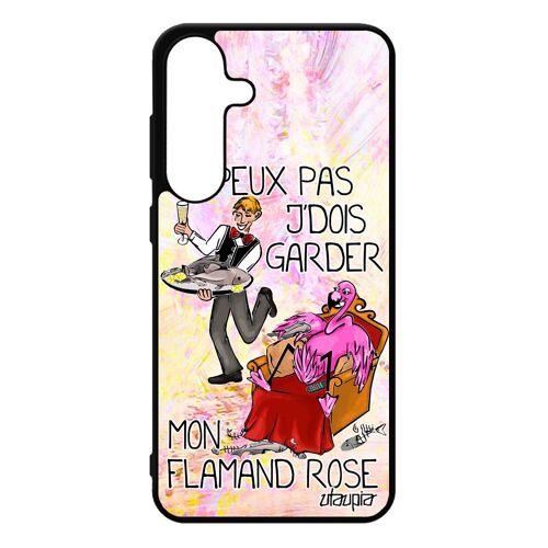 Coque Humour J'peux Pas J'dois Garder Mon Flamand Rose Pour Samsung Galaxy S25+ Plus Silicone Dessin Oiseau Comique Jpeux Unique Je Case