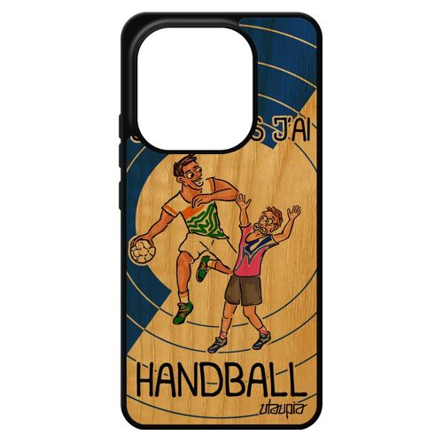 Coque Pour Pour Xiaomi Redmi Note 14 4g Europe Bois Silicone Humour J'peux Pas J'ai Handball Coupe D'europe Cover Hand Sport Smartphone