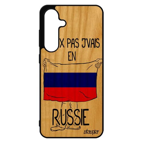 Coque S24 Fe En Bois Et Silicone J'peux Pas J'vais En Russie Coupe Du Monde Antichoc Humour Euro Foot Pour Samsung Galaxy