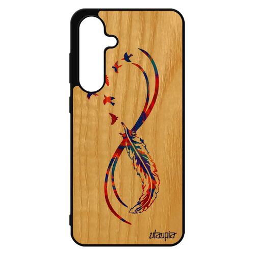 Coque Silicone Antichoc S24 Fe Bois Infini Imprim¿ Multicolore Plume Rigide Souple Etui Eternel Fille Tattoo Orange Pour Samsung Galaxy