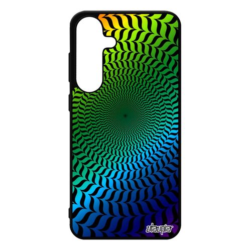 Coque Illusion D'optique Pour Samsung S25+ Plus Silicone Portable Arc En Ciel Etui Rond Spirale Mobile Gel Multicolore Mirage Vert Pour Galaxy