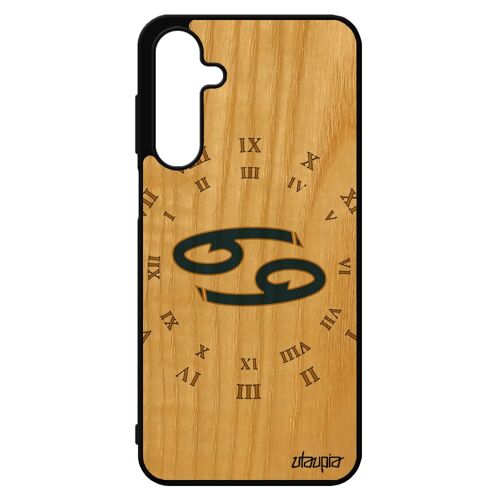 Coque Pour Samsung A16 4g 5g Bois Silicone Signe Cancer Du Zodiaque Mobile Bleu Telephone Astrologie Horoscope De Protection Fr¿Ne Pour Galaxy