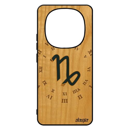 Coque En Bois Silicone 14 Pro+ Plus 5g /Redmi Note 14 Pro Signe Capricorne Horoscope De Protection Rigide Etui Made In France Pour Xiaomi
