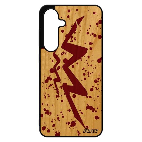Coque Pour Samsung Galaxy S24 Fe Bois Silicone Signe Du Zodiaque Verseau Cover Horoscope Etui Calligraphie Tache D'encre Smartphone Rouge