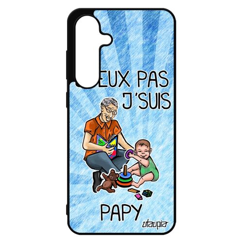 Coque J'peux Pas J'suis Papy Antichoc Pour Galaxy S24 Fe Silicone Noir Cover Grand Pere Drole Bd Humoristique Texte Je Bleu Jpeux Pour Samsung