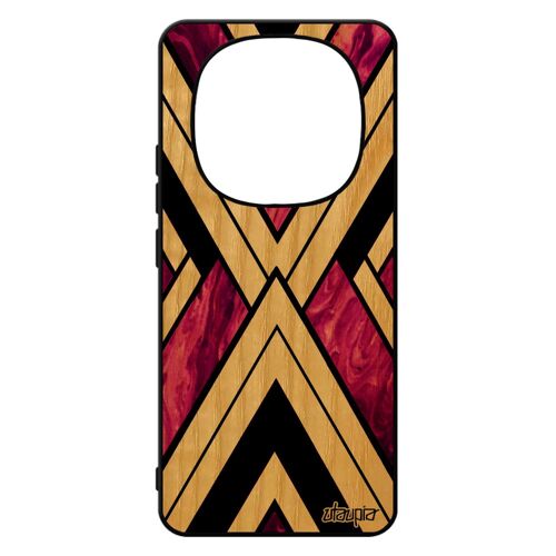 Coque Redmi Note 14 Pro/14 Pro+ Plus 5g Bois Silicone Marbre Pierre Geometrie Smartphone Artisanat Triangle Etui Design Rose Pour Xiaomi
