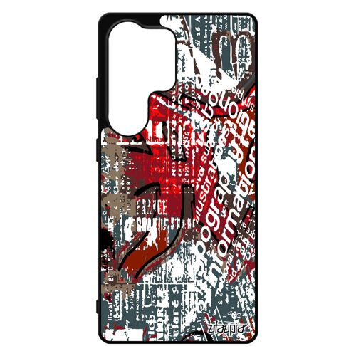 Coque Pour Samsung S25 Ultra Silicone Street Art Marron Mobile Noir Tagu¿ Design Case Texture Tag Telephone Peinture Color¿ Motif Pour Galaxy