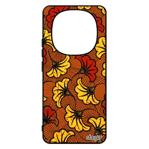 Coque wax Redmi Note 14 pro/14 Pro+ Plus 5G silicone tissu 4G telephone fantaisie afrique ethnique orange case motif africain pour Xiaomi