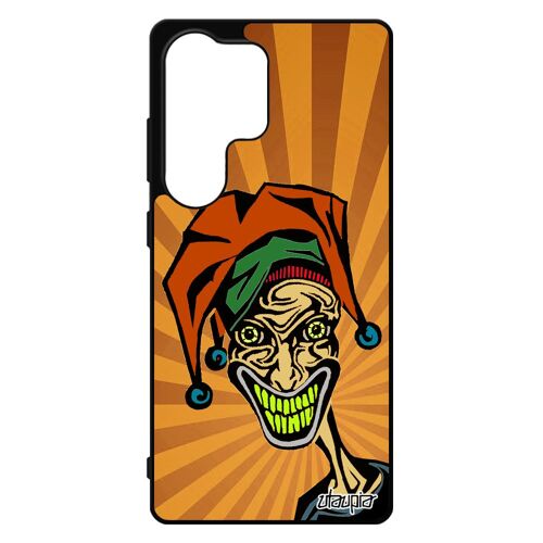 Coque Joker pour S25 Ultra silicone super heros antichoc souple cover rigide orange design humour visage motif clown pour Samsung galaxy
