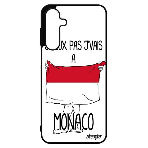 Coque Silicone Pour Samsung A16 4g 5g J'peux Pas J'vais A Monaco Drapeau Monegasque Portable Foot Telephone Humour Football Noir Pour Galaxy