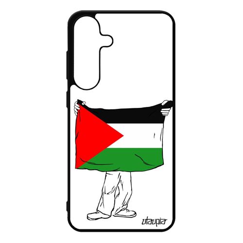 Coque S25+ Plus Silicone Drapeau Palestine Palestinien Noir Antichoc Jo Telephone Foot Basket Unique Pour Samsung Galaxy