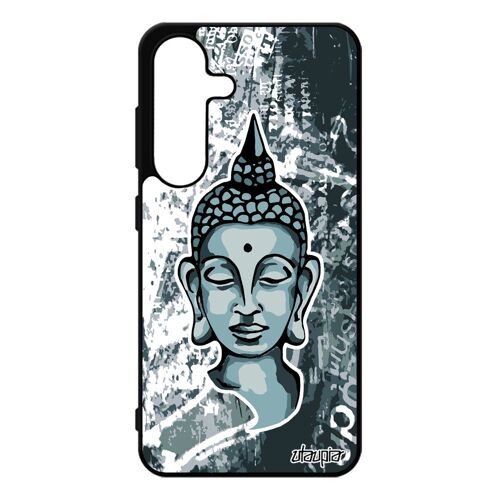 Coque Silicone Bouddha Pour Samsung S25 Pochoir Homme Gris Asie Telephone Yoga Antichoc Cover Bouddhisme Nepal Personnalis¿ Pour Galaxy