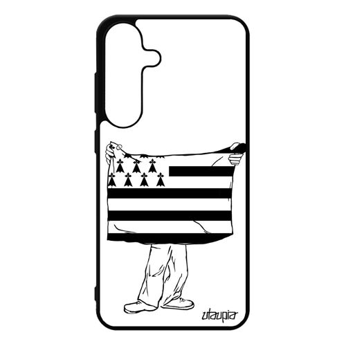 Coque Pour Samsung Galaxy S25+ Plus Silicone Drapeau Bretagne Breton Rigide Original Football Gwenn Ha Du Foot Basket Metal De Protection